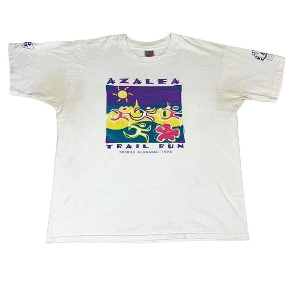 Vintage 1998 Azalea Trail Run T-shirt White XL Mobile Alabama - Picture 1 of 9